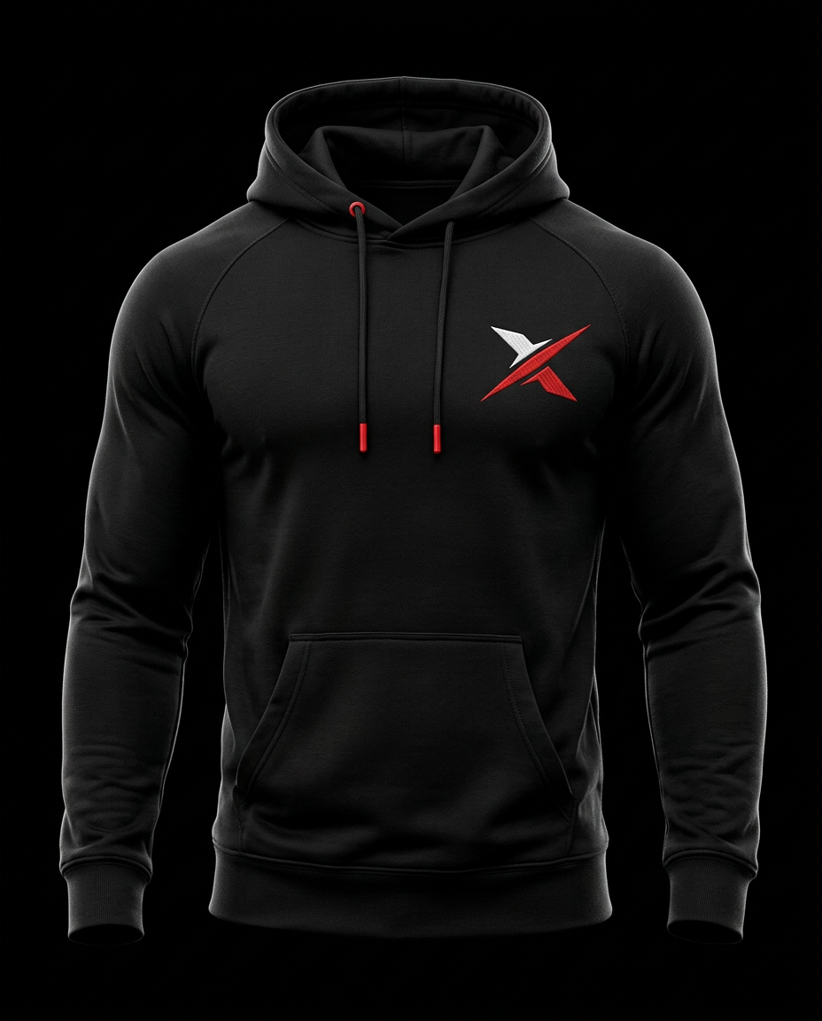 Xeyron Premium Hoodie in Black / Red