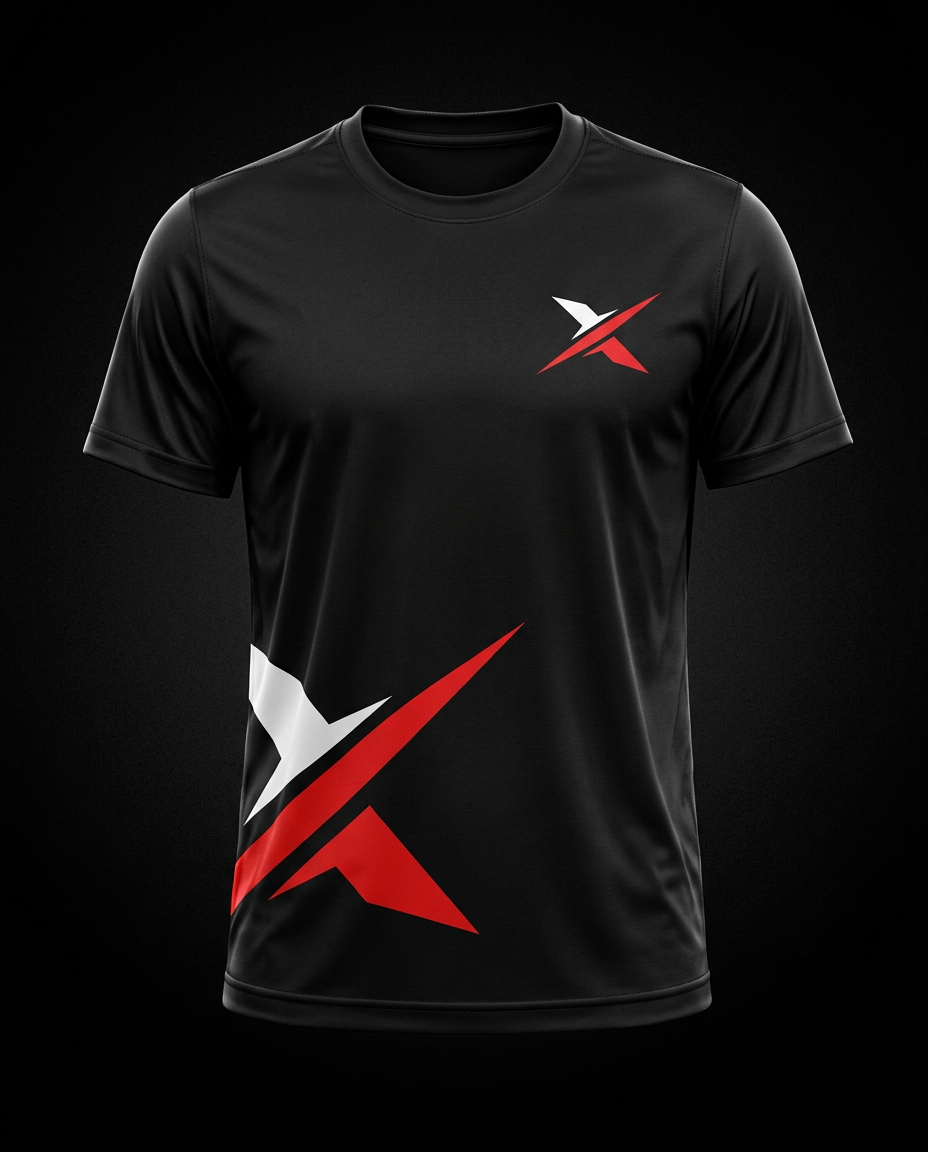 Xeyron Training Tee in Black / Red